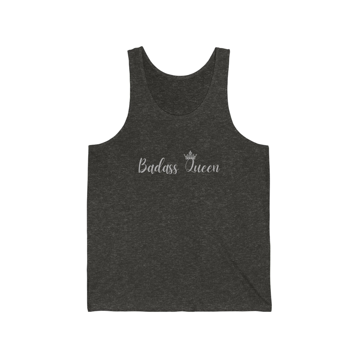 Badass Queen with silver logo Unisex Jersey Tank
