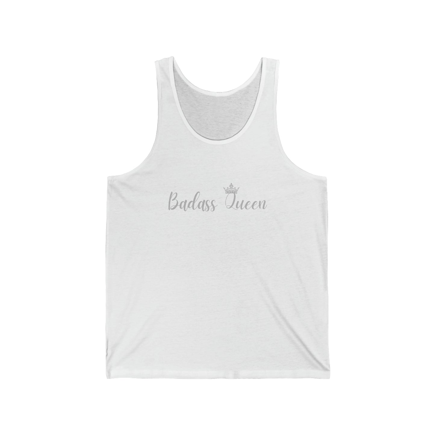 Badass Queen with silver logo Unisex Jersey Tank