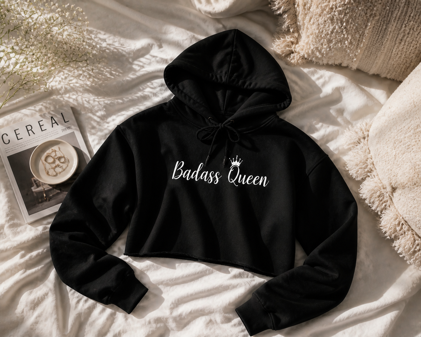Badass Queen Crop Hoodie