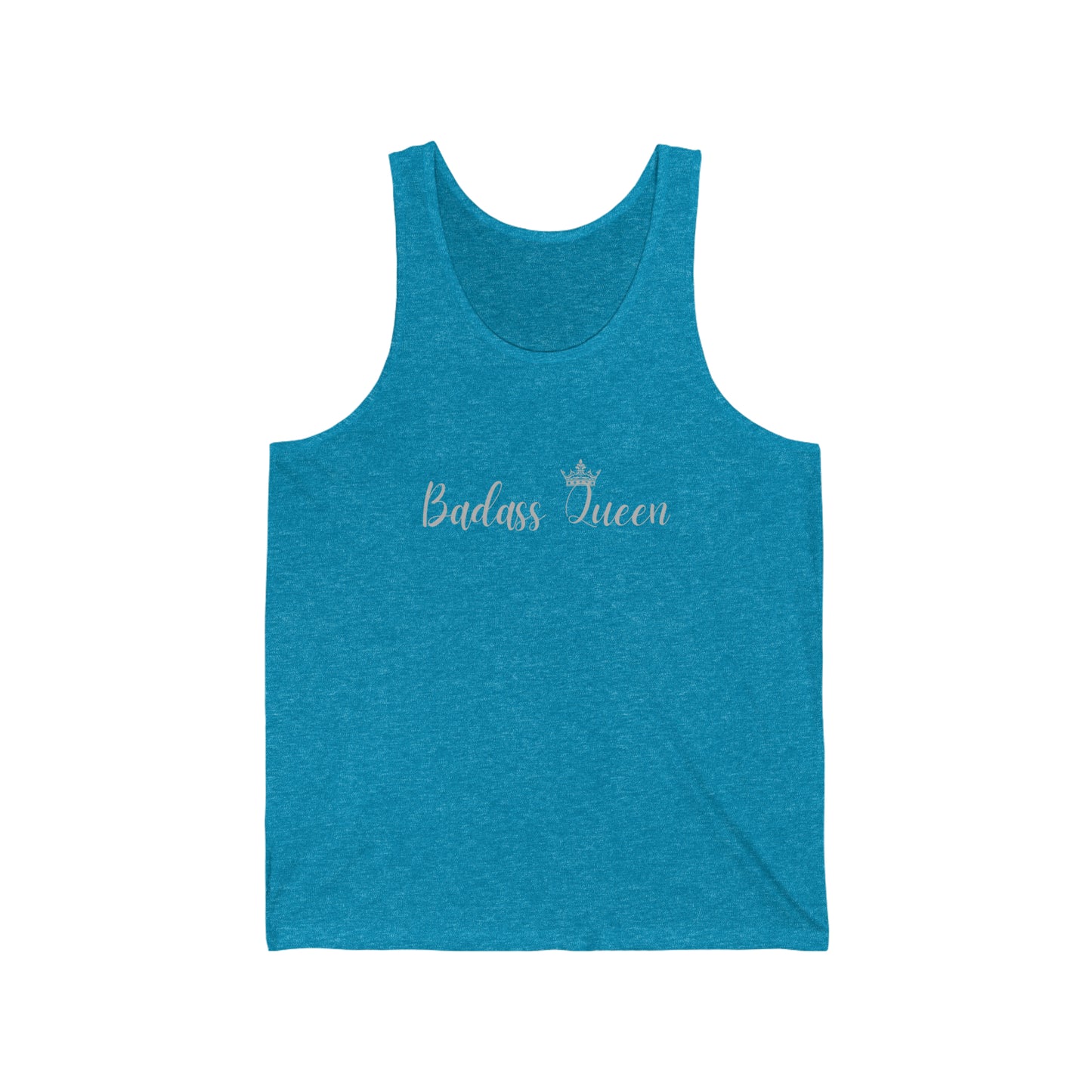 Badass Queen with silver logo Unisex Jersey Tank