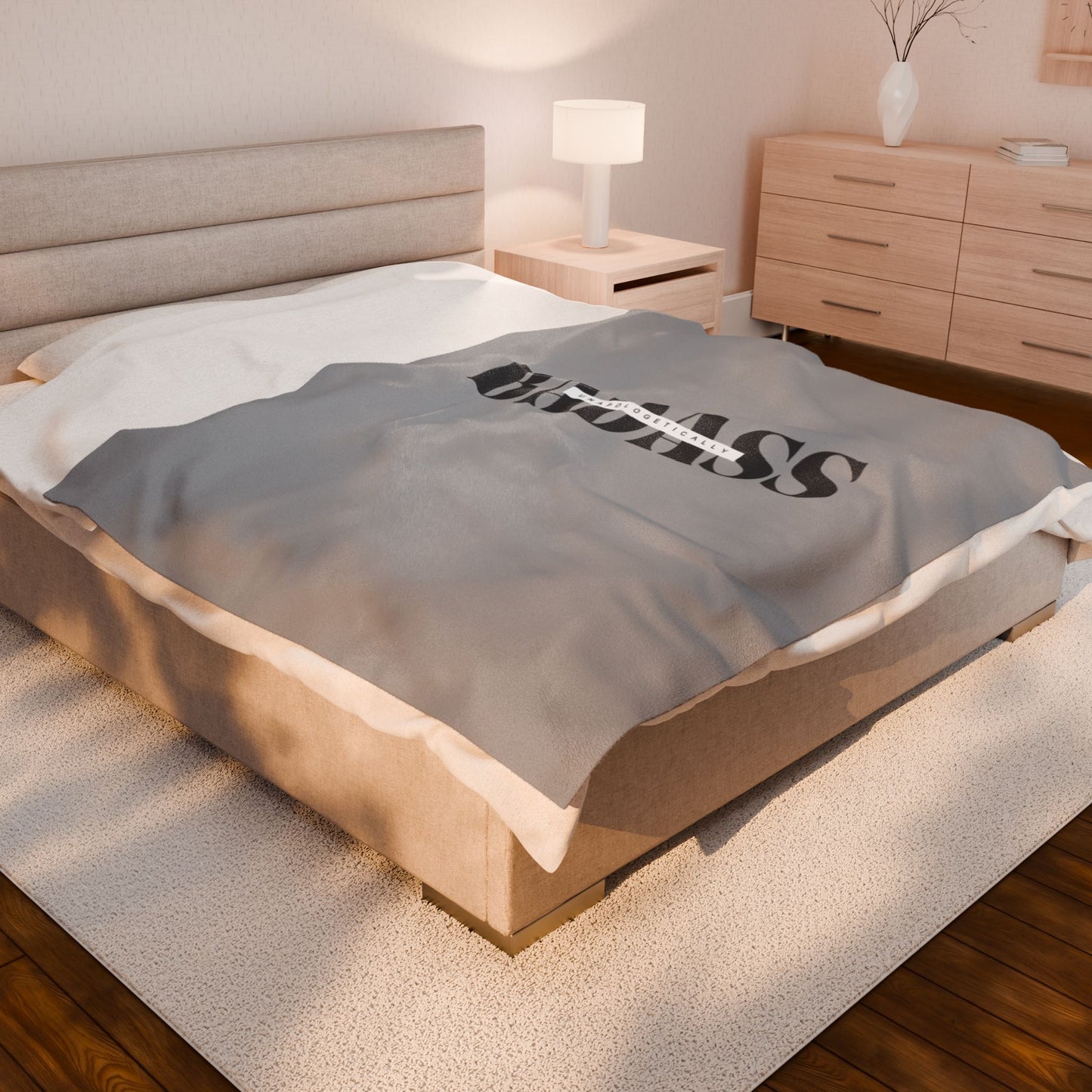Badass Velveteen Plush Blanket, Cozy Throw for Adults, Birthday Gift, Home Decor, Perfect for Relaxation and Cozy Nights