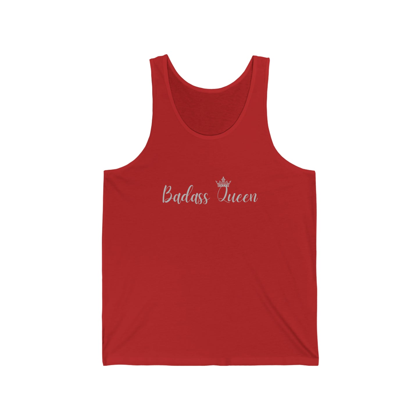 Badass Queen with silver logo Unisex Jersey Tank