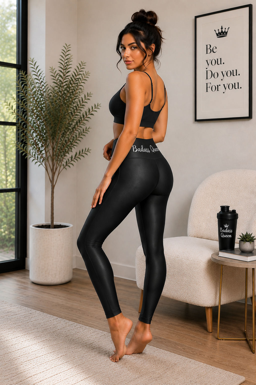 Badass Queen High Waisted Yoga Leggings