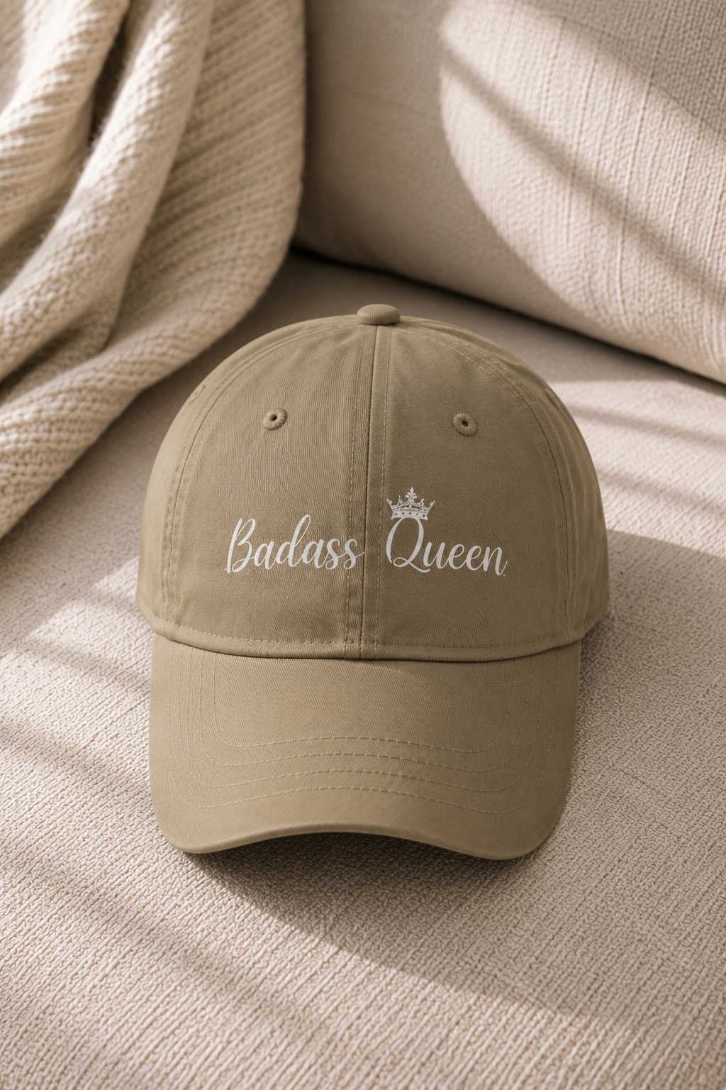 Badass Queen Low Profile Baseball Cap with silver logo