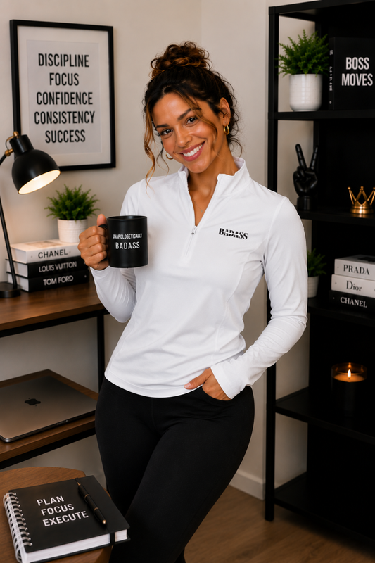 Unapologetically Badass Ladies Quarter-Zip Pullover