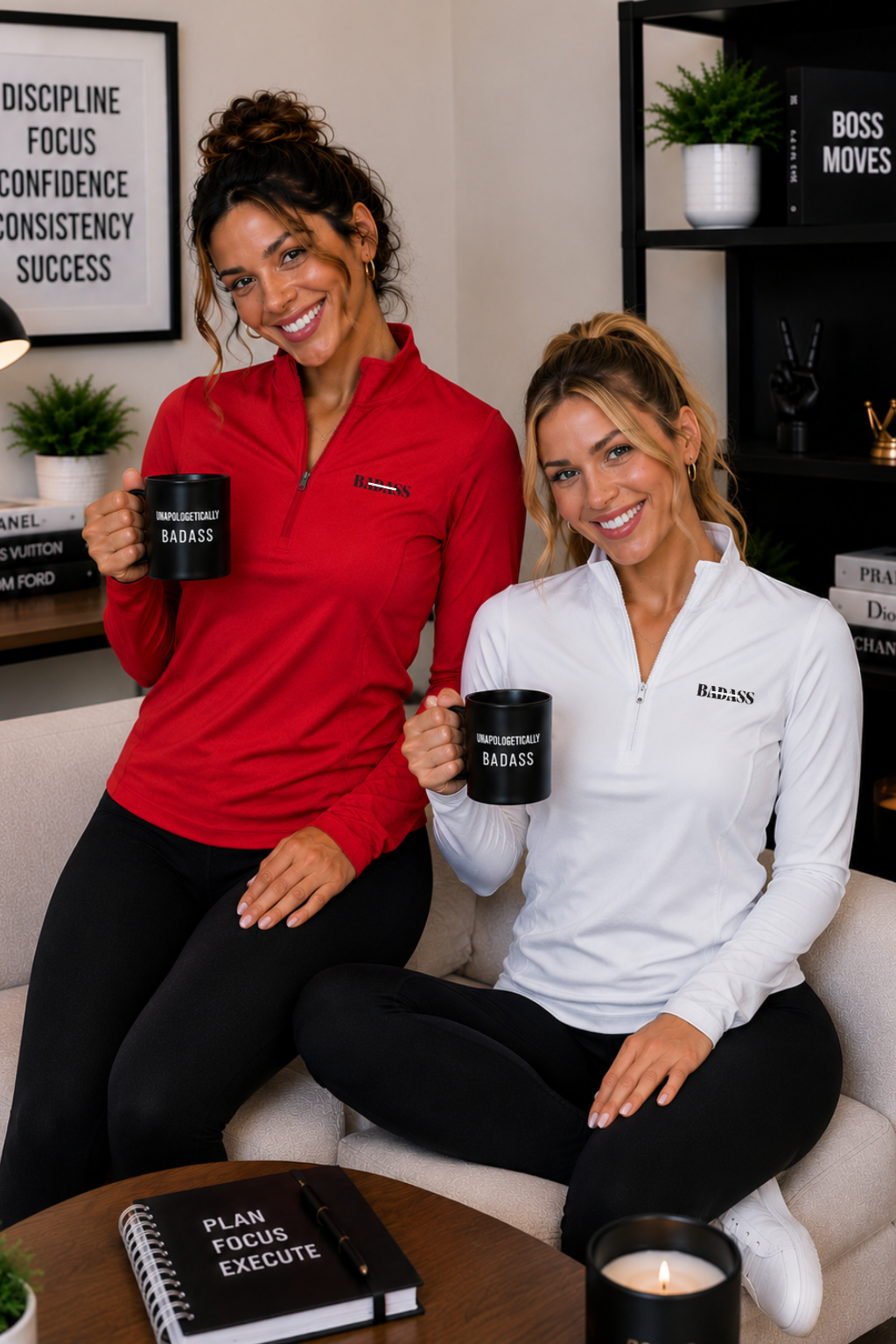 Unapologetically Badass Ladies Quarter-Zip Pullover