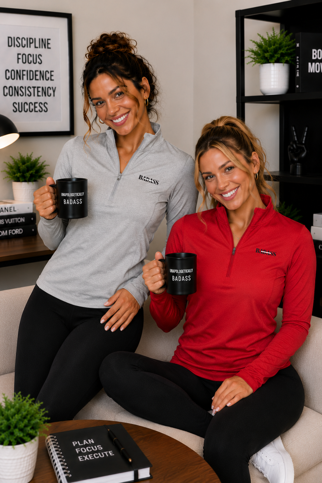 Unapologetically Badass Ladies Quarter-Zip Pullover