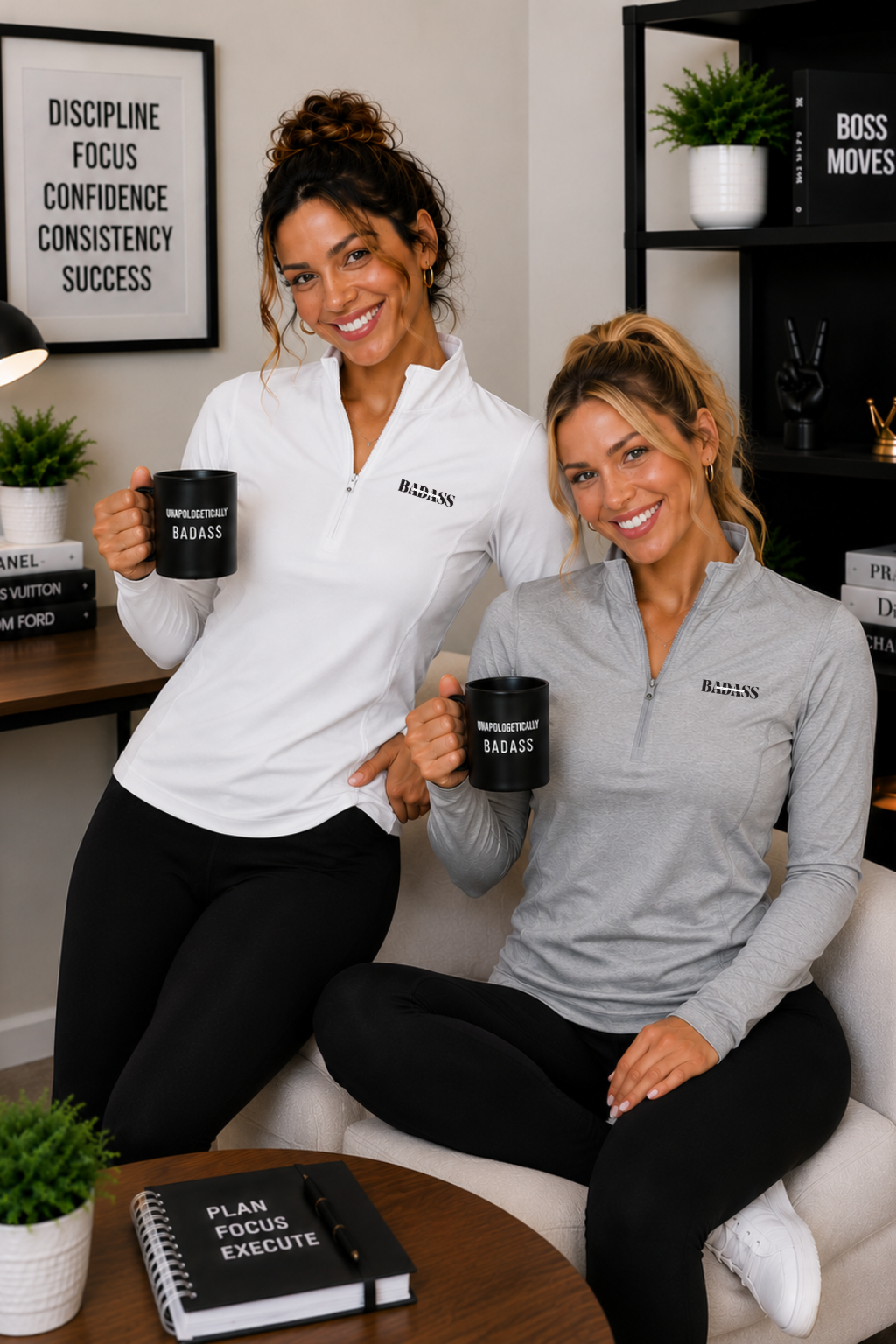 Unapologetically Badass Ladies Quarter-Zip Pullover