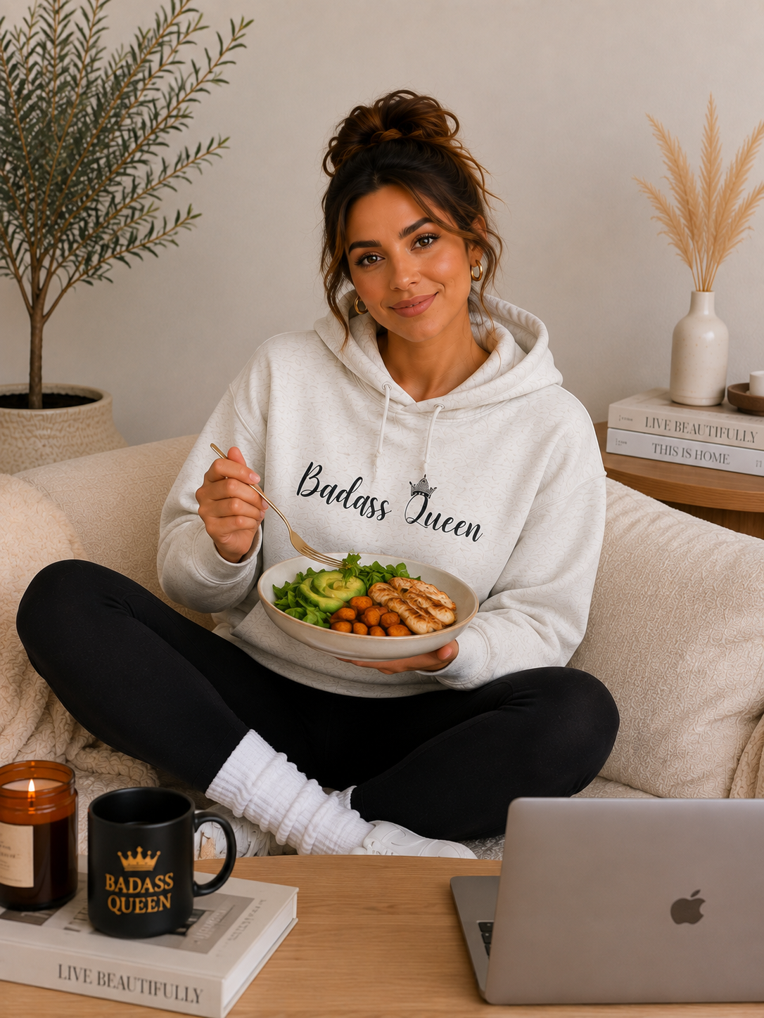 Badass Queen Three-Panel Fleece Hoodie
