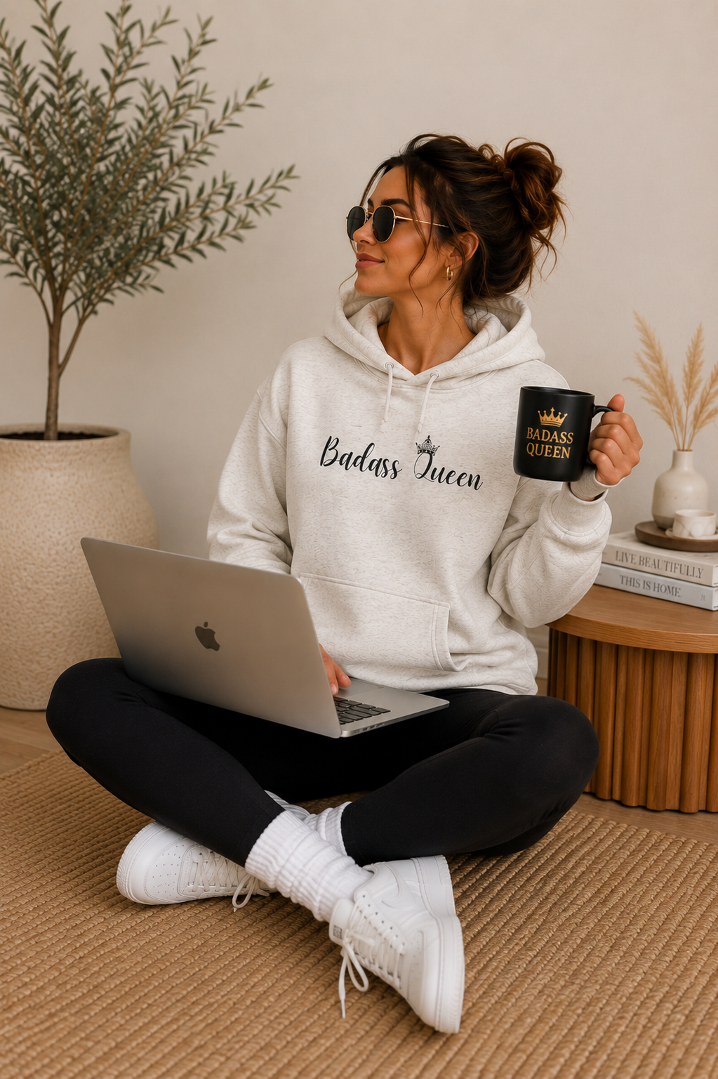 Badass Queen Three-Panel Fleece Hoodie
