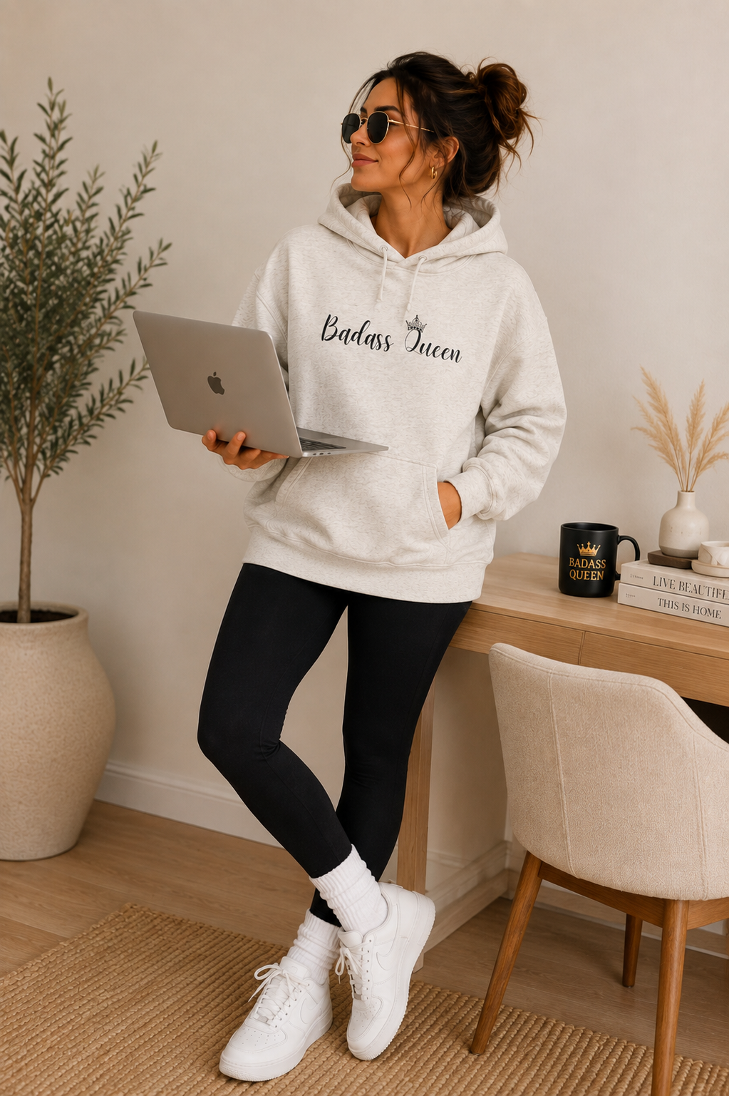Badass Queen Three-Panel Fleece Hoodie
