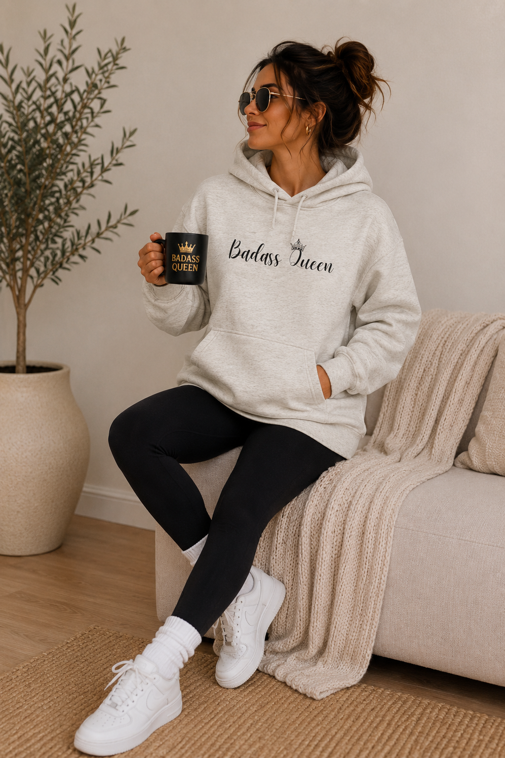 Badass Queen Three-Panel Fleece Hoodie
