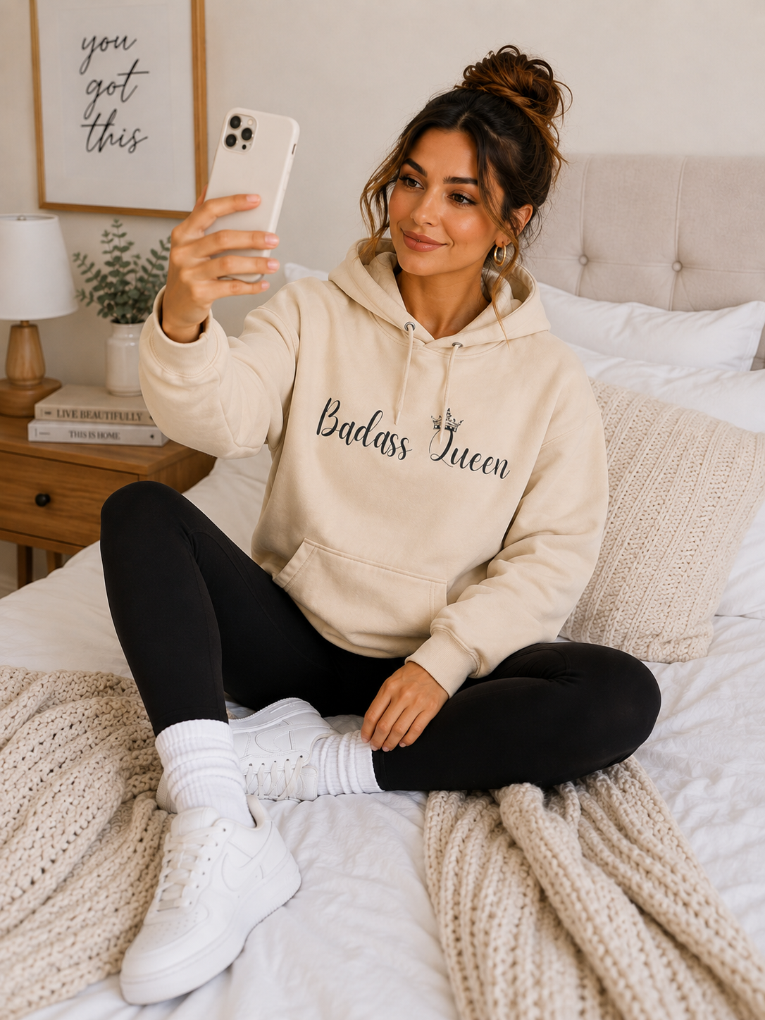 Badass Queen Three-Panel Fleece Hoodie