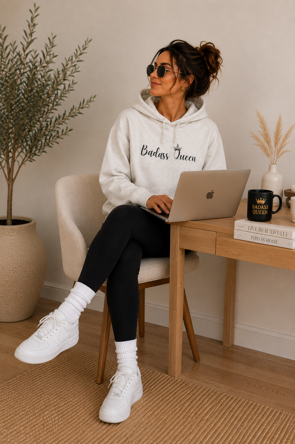 Badass Queen Three-Panel Fleece Hoodie
