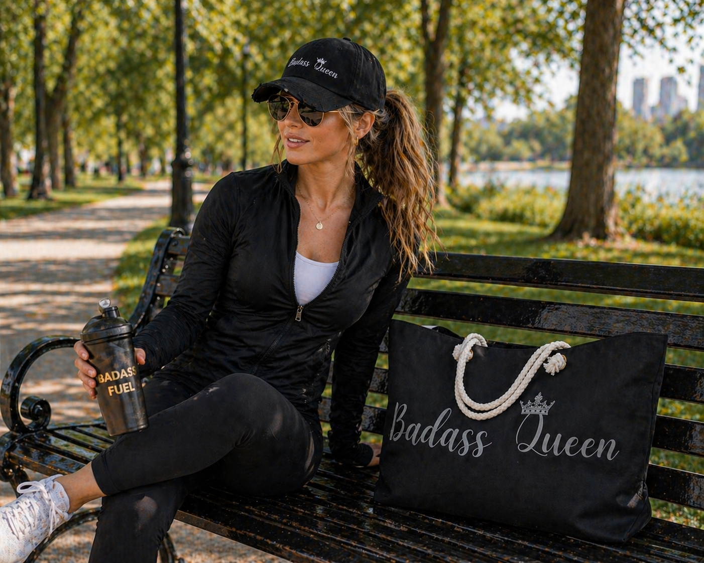 Badass Queen Weekender Bag Black with silver logo