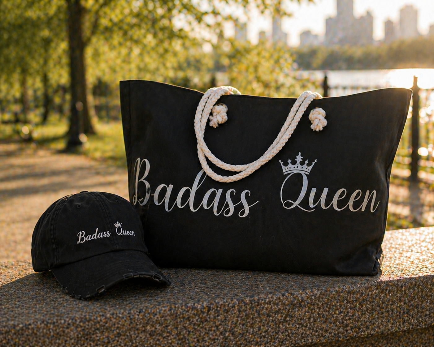 Badass Queen Weekender Bag Black with silver logo