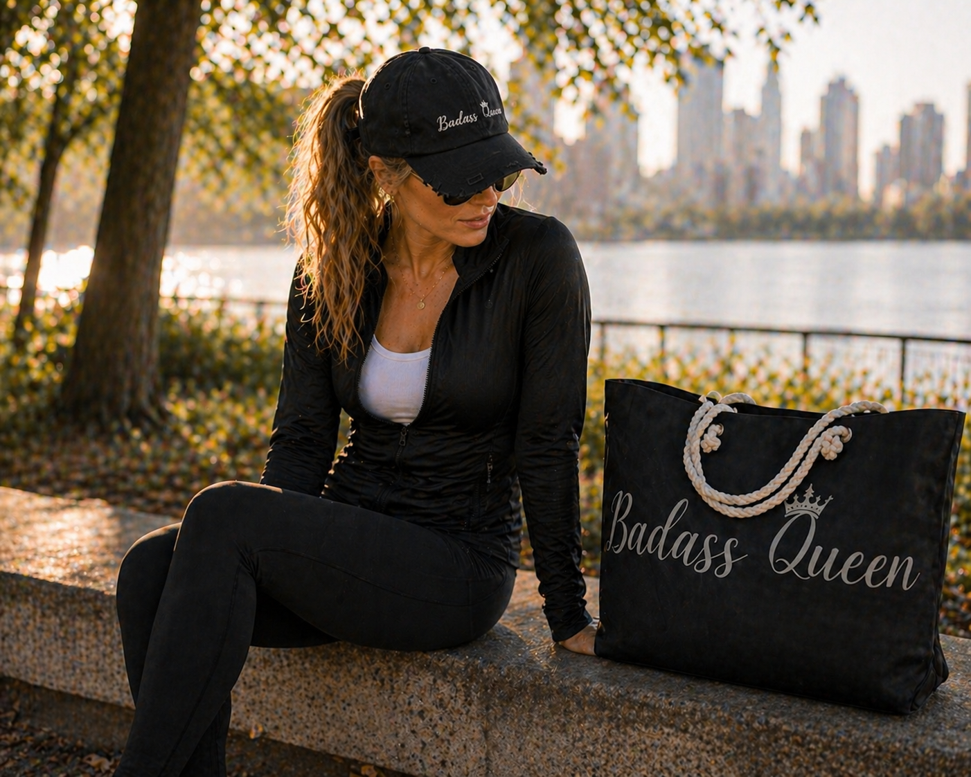 Badass Queen Weekender Bag Black with silver logo
