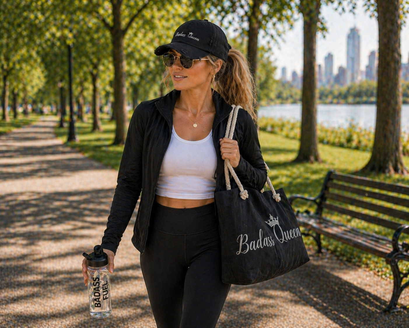 Badass Queen Weekender Bag Black with silver logo