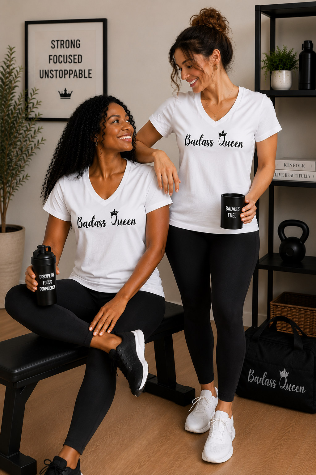 Badass Queen Women's Performance V-Neck T-Shirt
