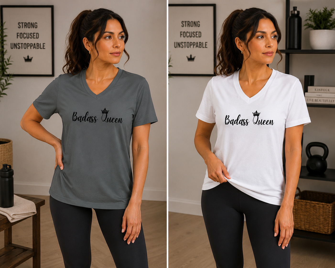 Badass Queen Women's Performance V-Neck T-Shirt