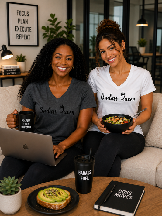 Badass Queen Women's Performance V-Neck T-Shirt