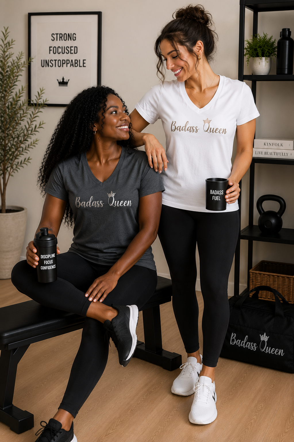Badass Queen Women's Performance V-Neck T-Shirt