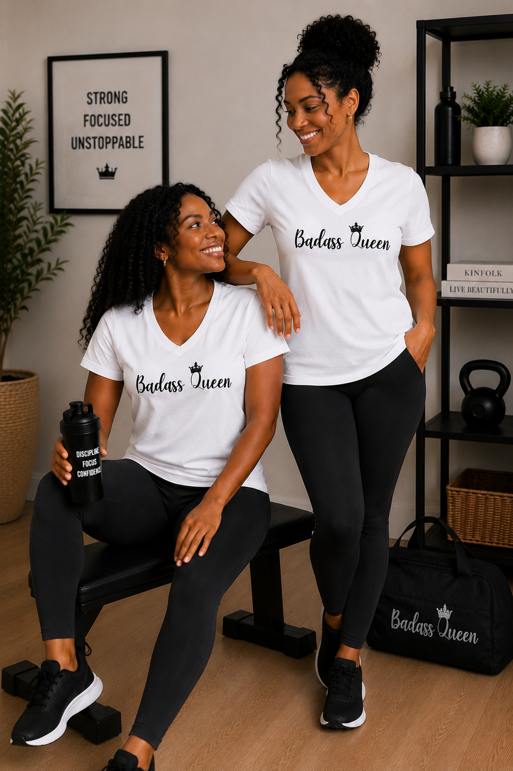 Badass Queen Women's Performance V-Neck T-Shirt