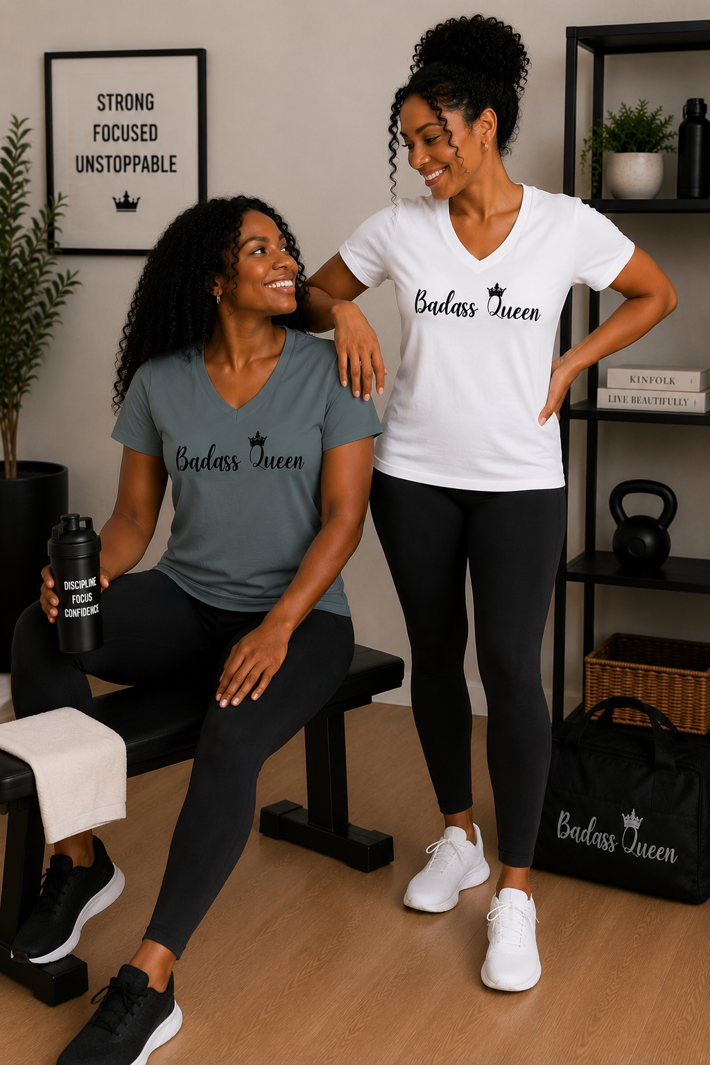 Badass Queen Women's Performance V-Neck T-Shirt