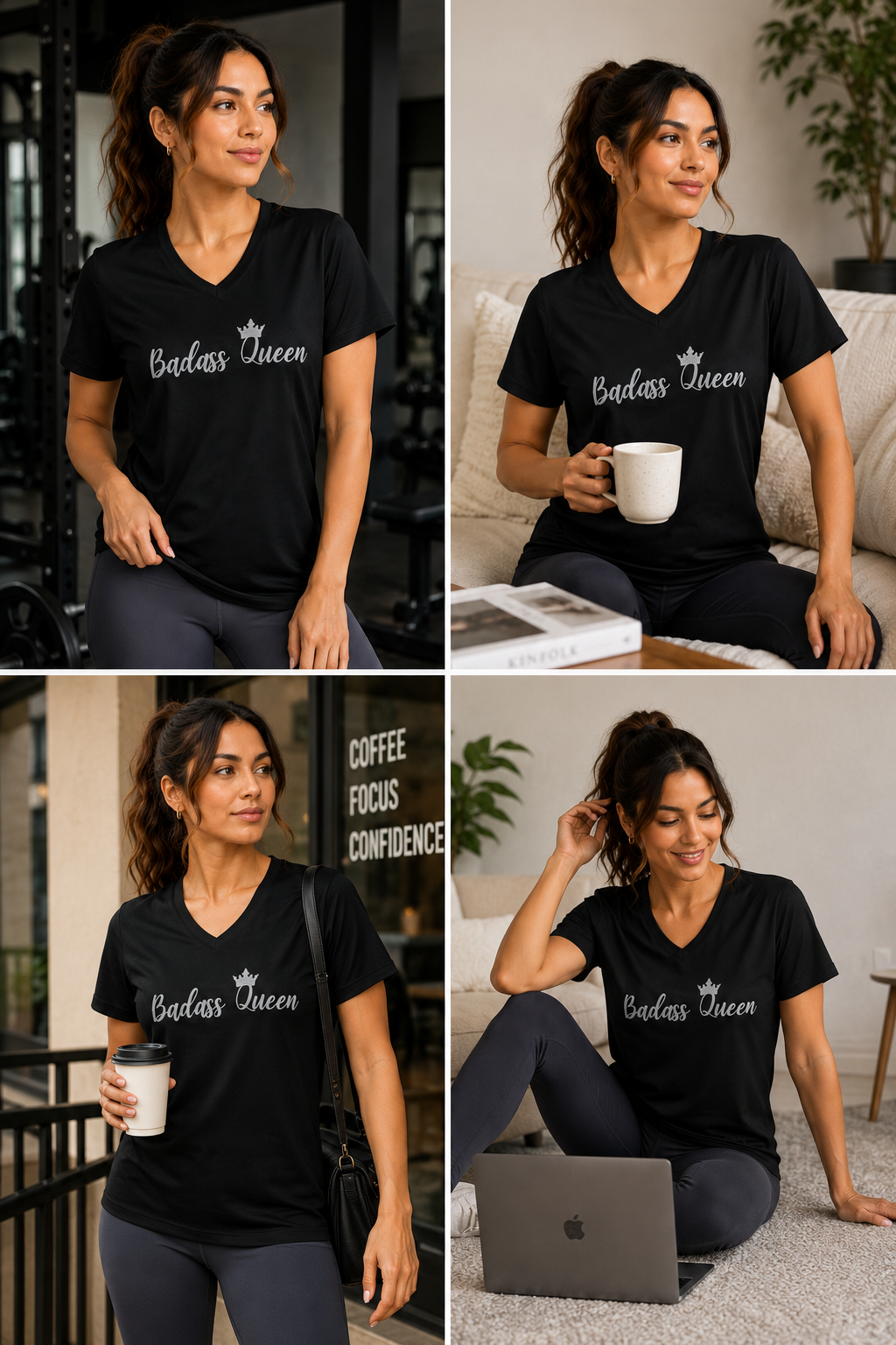 Badass Queen Women's Performance V-Neck T-Shirt