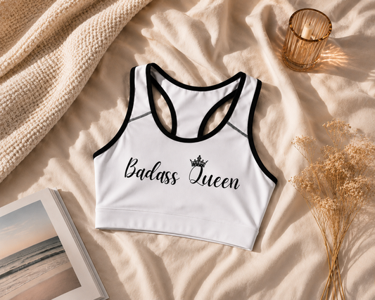 Badass Queens Sports Bra with black or white stitching
