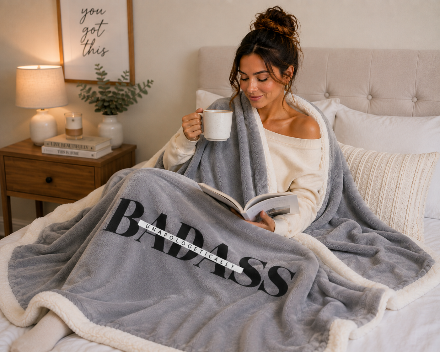 Badass Velveteen Plush Blanket, Cozy Throw for Adults, Birthday Gift, Home Decor, Perfect for Relaxation and Cozy Nights