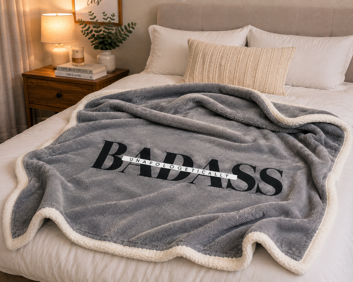 Badass Velveteen Plush Blanket, Cozy Throw for Adults, Birthday Gift, Home Decor, Perfect for Relaxation and Cozy Nights