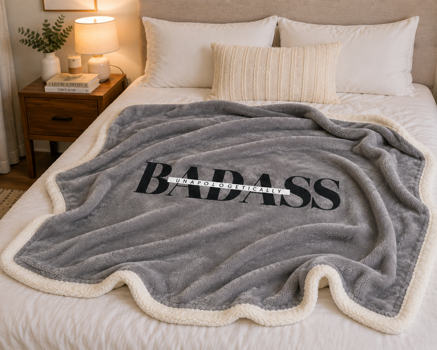 Badass Velveteen Plush Blanket, Cozy Throw for Adults, Birthday Gift, Home Decor, Perfect for Relaxation and Cozy Nights