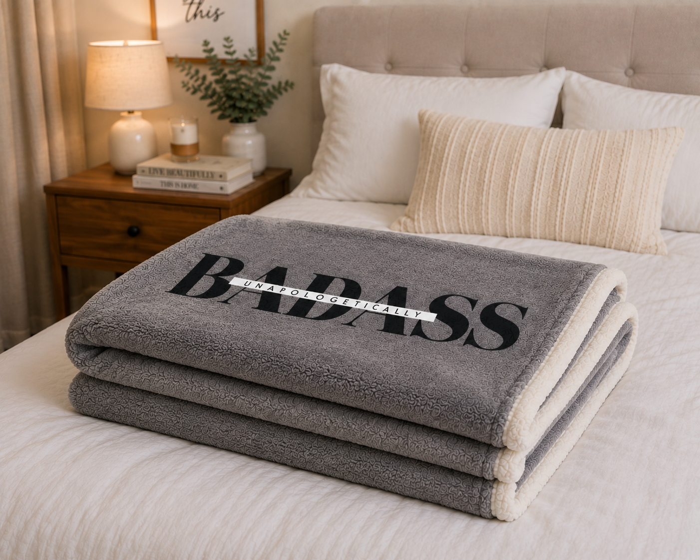 Badass Velveteen Plush Blanket, Cozy Throw for Adults, Birthday Gift, Home Decor, Perfect for Relaxation and Cozy Nights