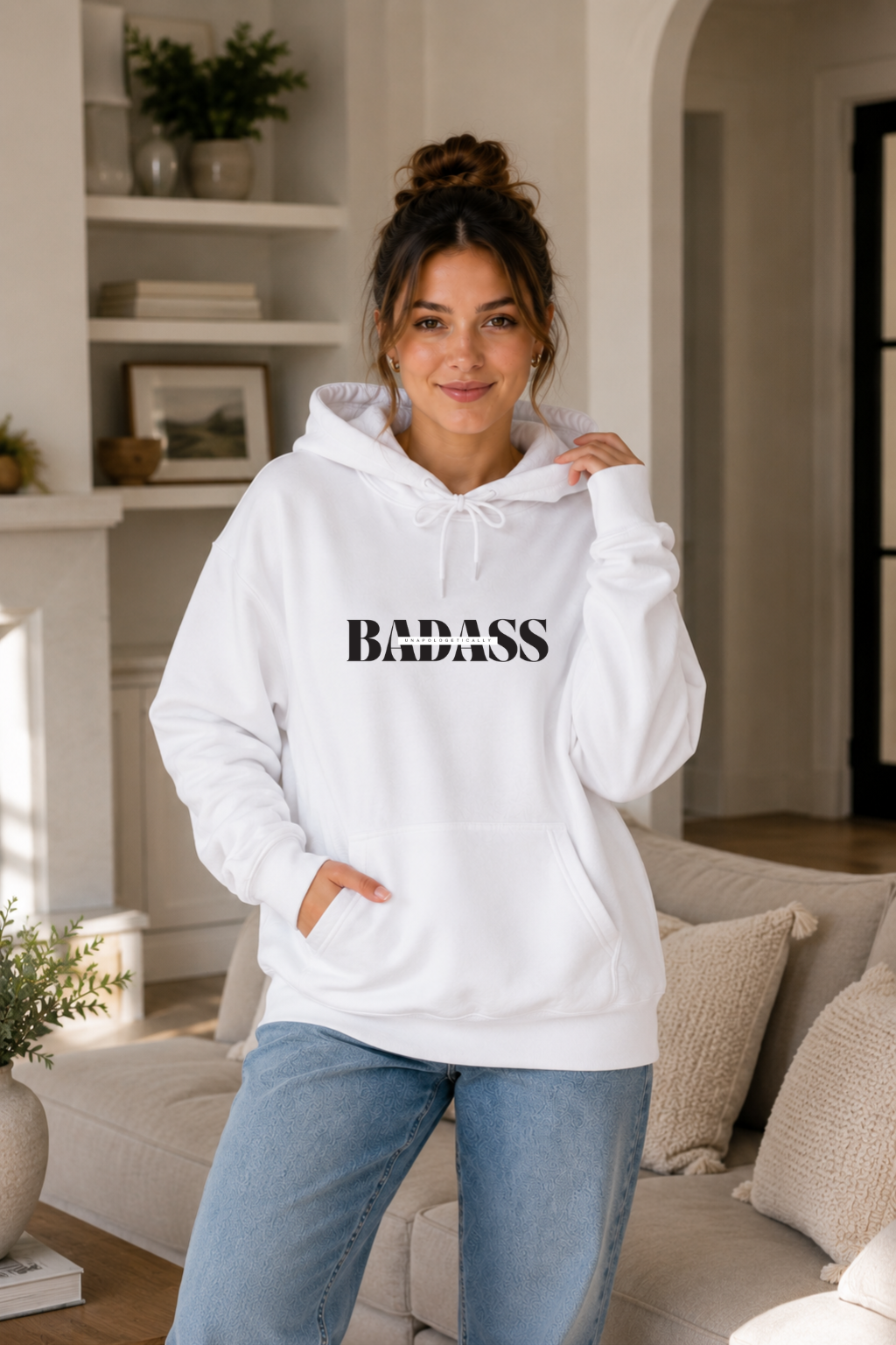 Bold 'Unapologetically Badass' Fleece Hoodie
