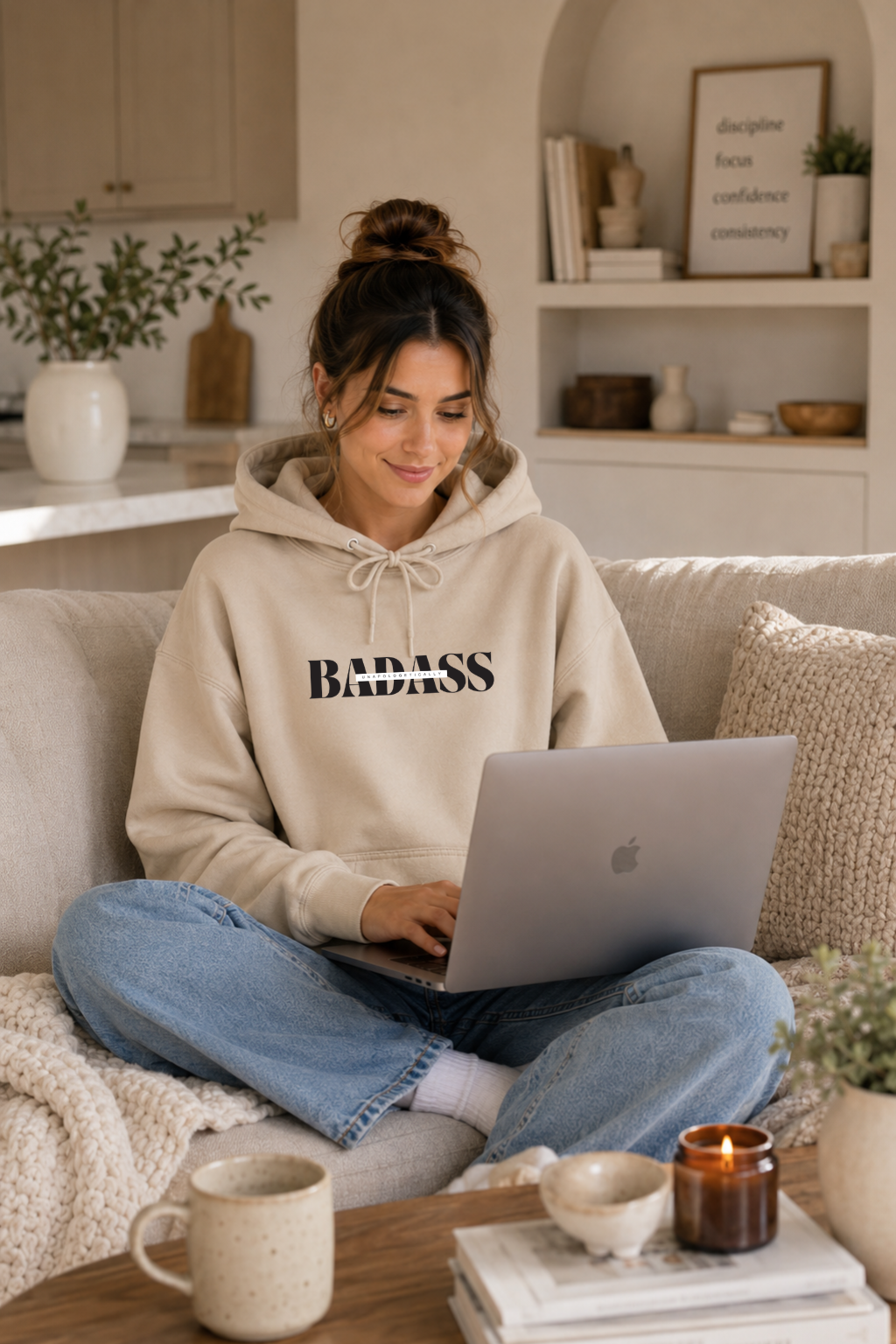 Bold 'Unapologetically Badass' Fleece Hoodie