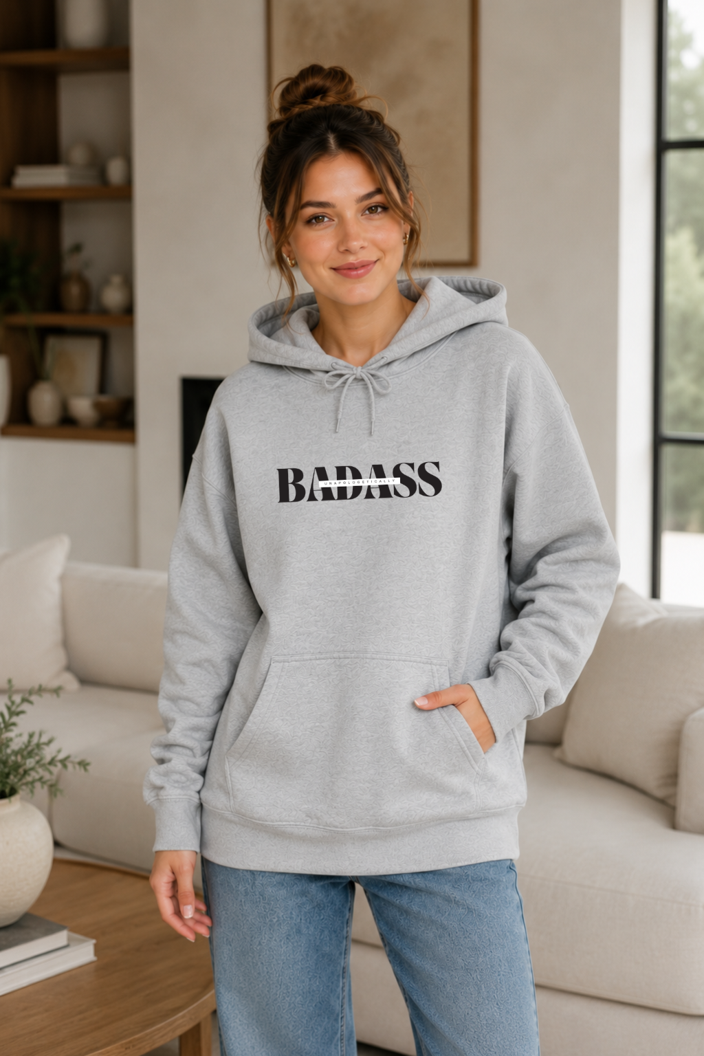 Bold 'Unapologetically Badass' Fleece Hoodie
