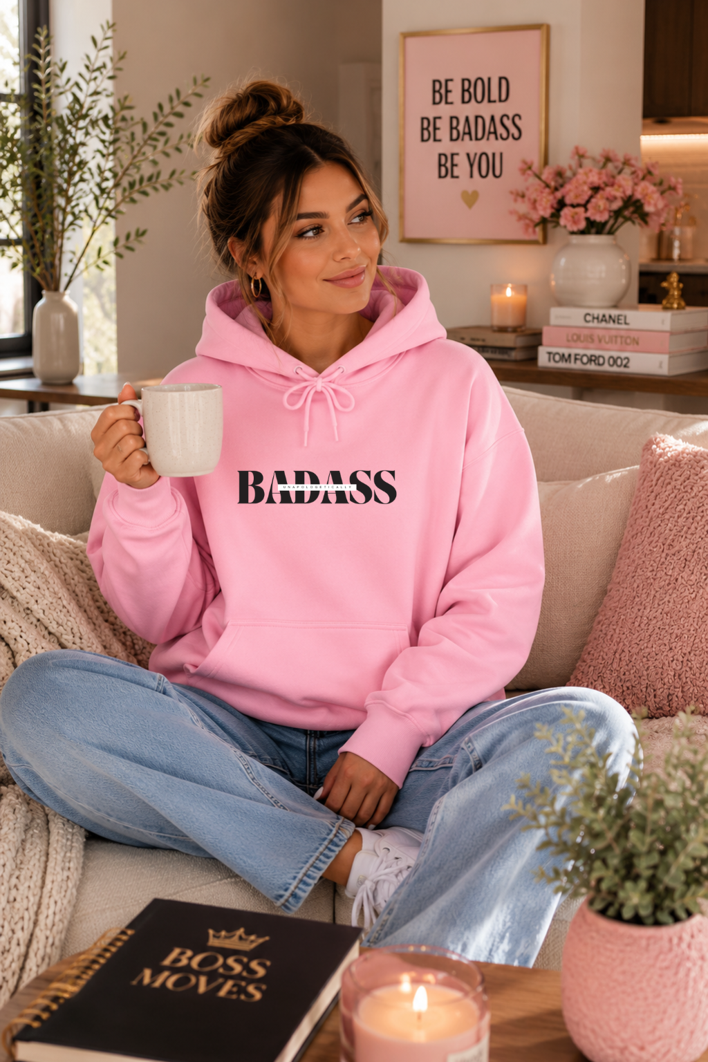 Bold 'Unapologetically Badass' Fleece Hoodie