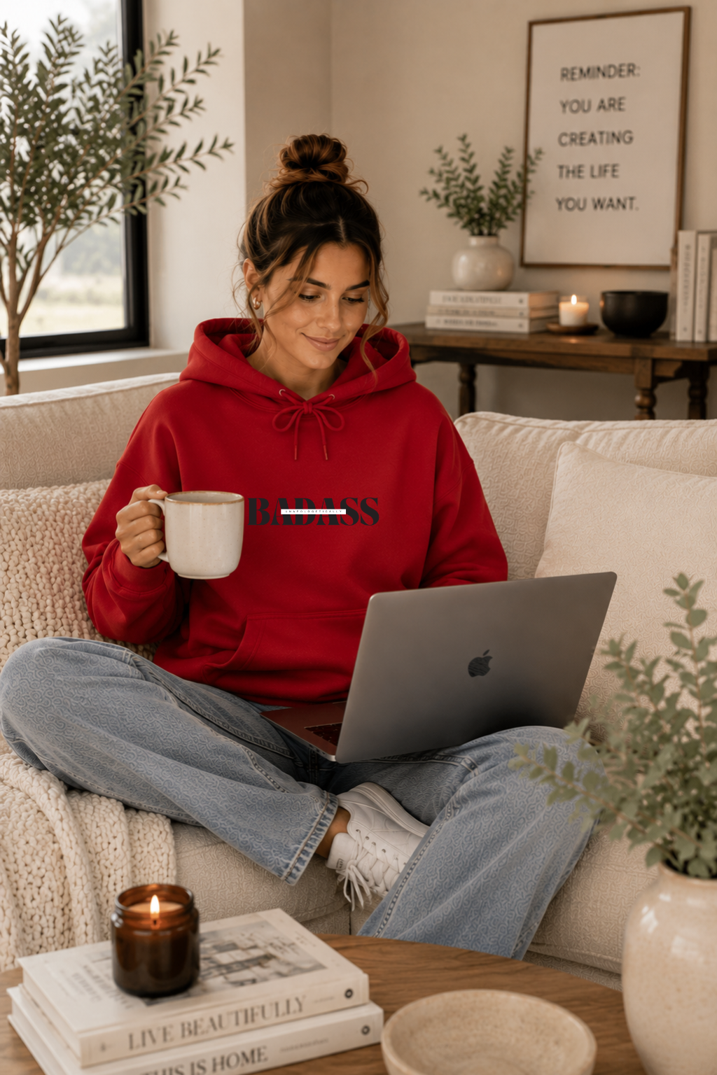 Bold 'Unapologetically Badass' Fleece Hoodie