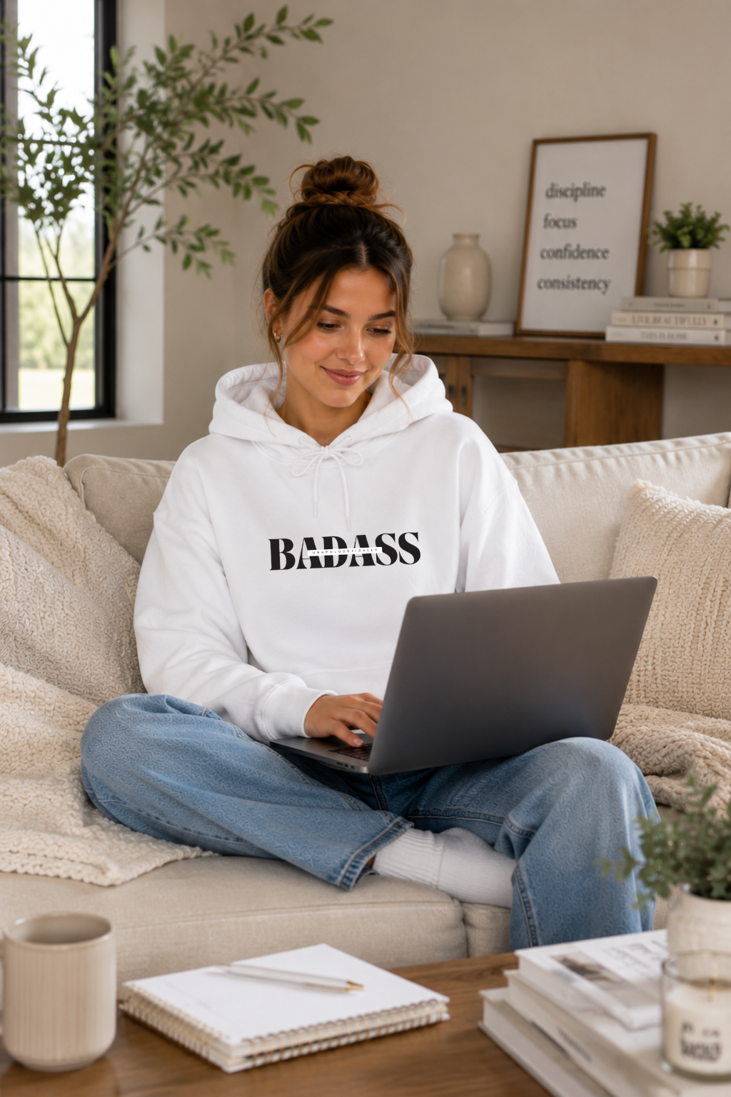 Bold 'Unapologetically Badass' Fleece Hoodie
