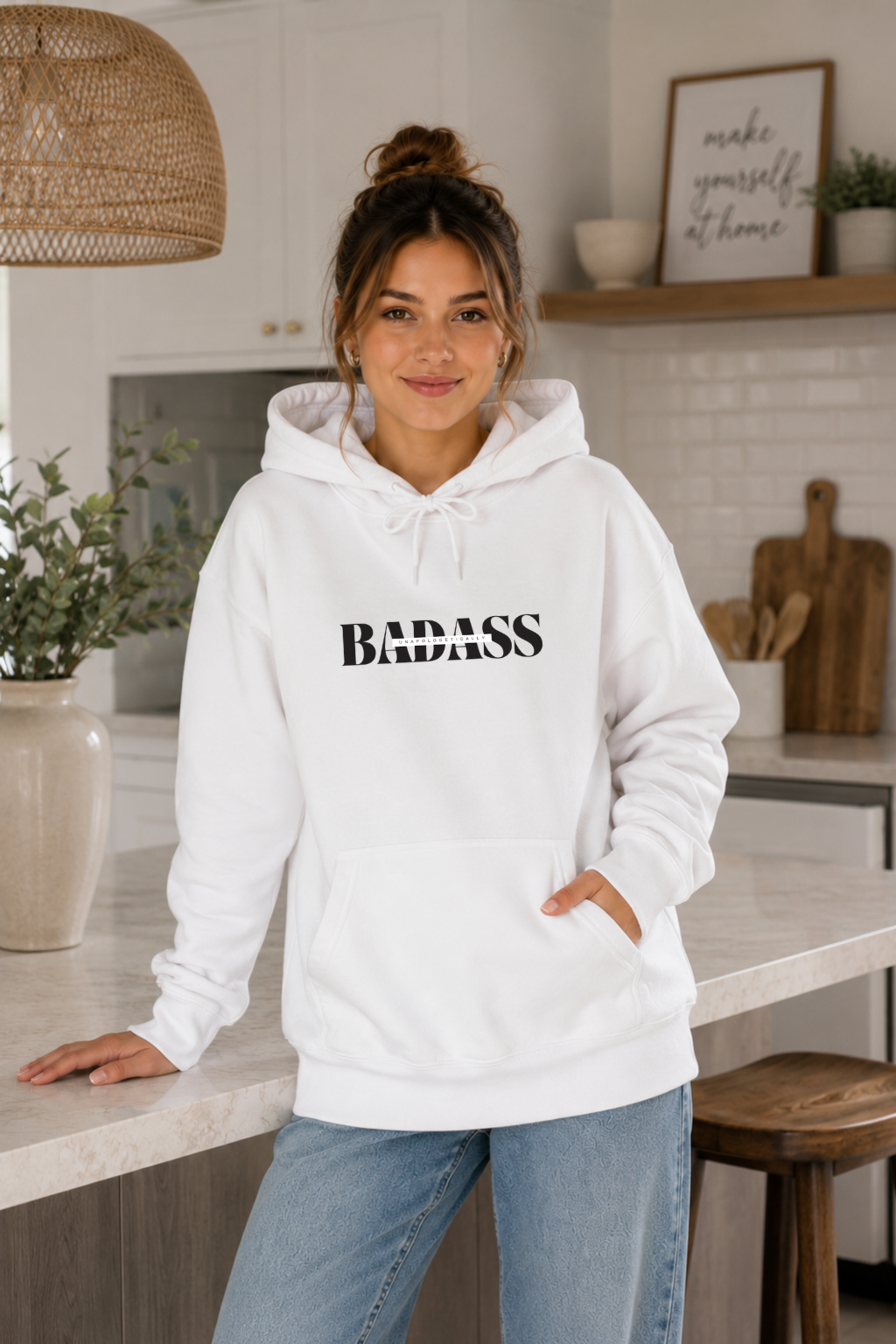 Bold 'Unapologetically Badass' Fleece Hoodie