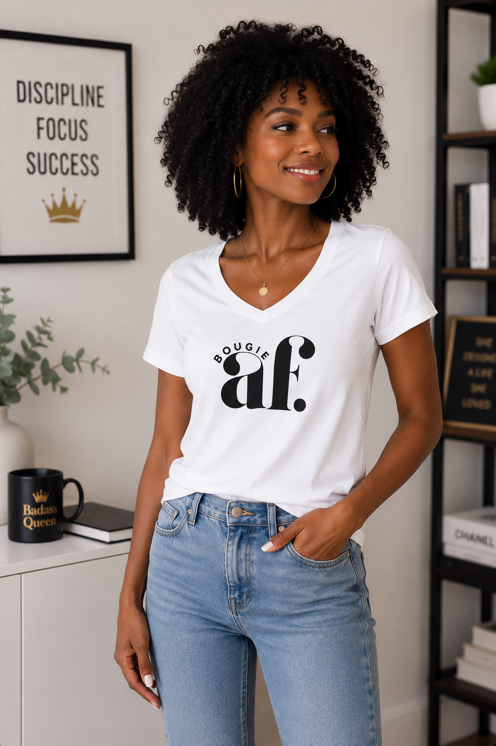 Bougie AF Unisex V-Neck Tee