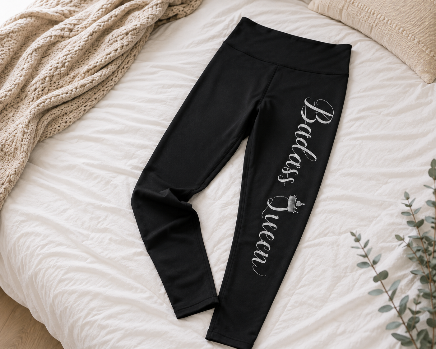 Badass Queen Women's Casual Leggings with Silver logo