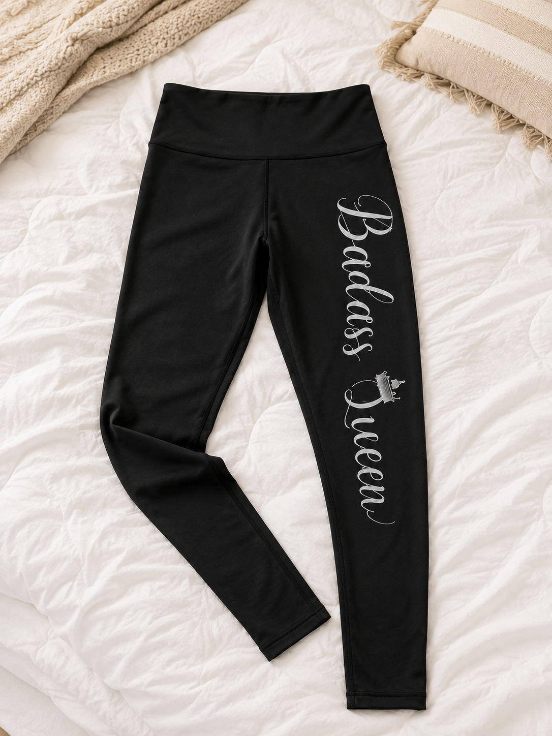 Badass Queen Women's Casual Leggings with Silver logo