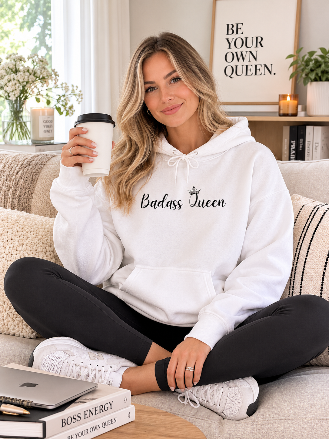 Badass Queen Unisex Heavy Blend™ Hooded Sweatshirt