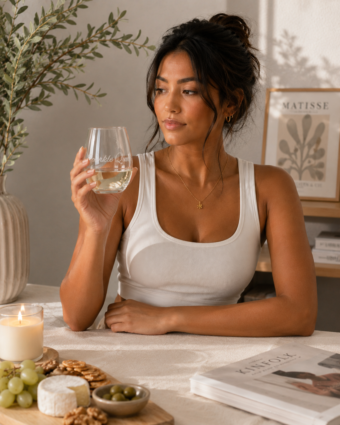 Sparkle Queen Stemless Wine Glass